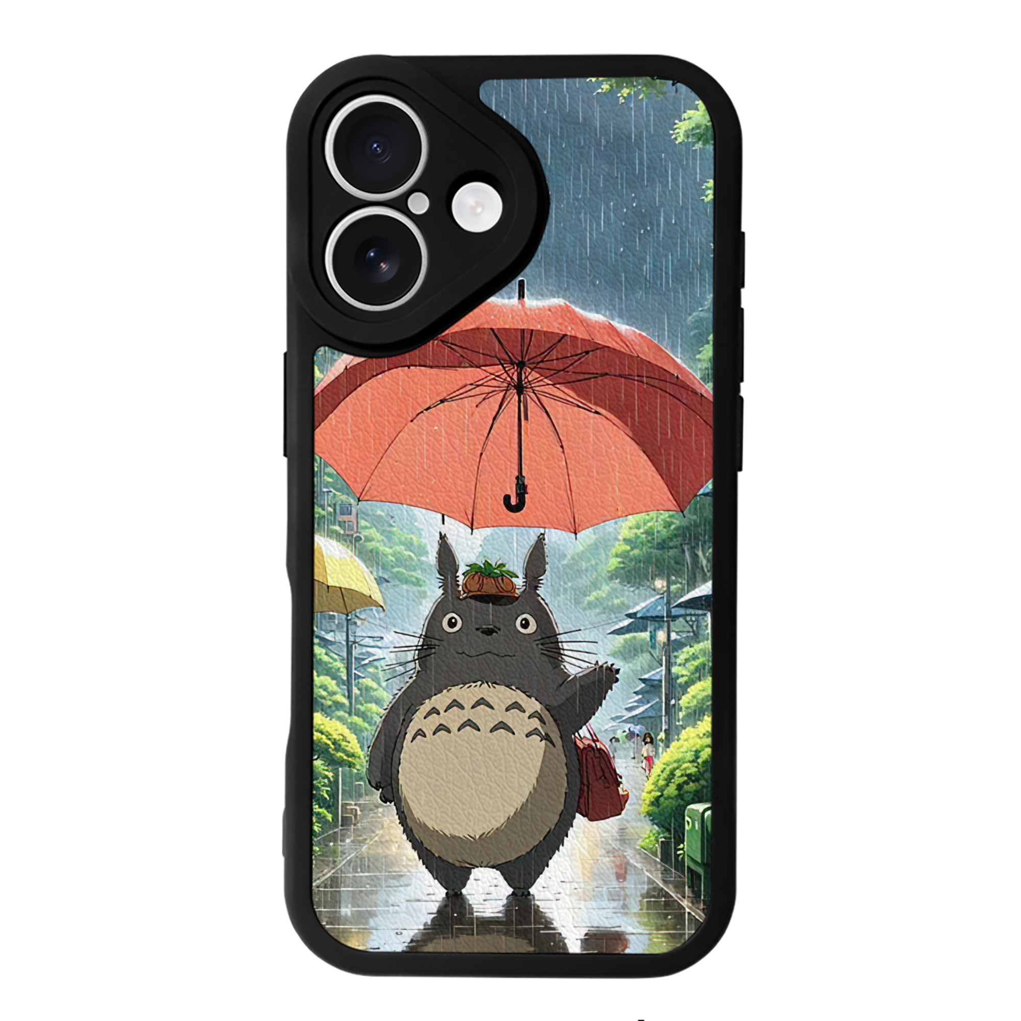 となりのトトロ 草壁メイ 草壁サツキ My Neighbor Totoro Satsuki Kusakabe Mei Kusakabe 【iPhone 16シリーズ対応】シリコンスマホケース（レザー調） 材質：シリコン